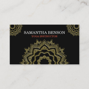 Carte De Visite Élégant luxueux Mandala Lotus Logo Yoga Instructeu