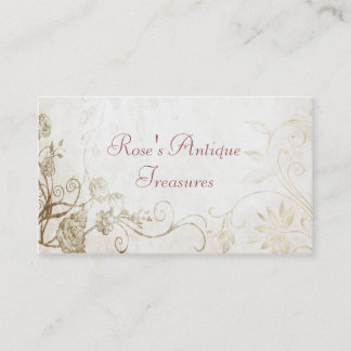 Carte De Visite Élégant magasin de fleurs d'or antique