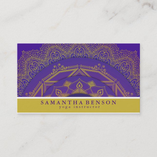 Carte De Visite Élégant Manala Lotus Flower Logo Yoga (Devant)