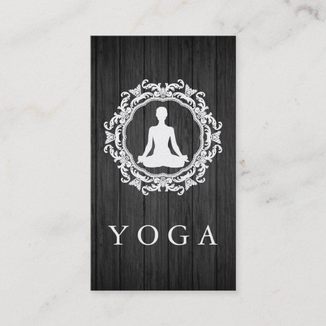 Carte De Visite Élégant Mandala en bois Logo Yoga Santé de guériso (Devant)