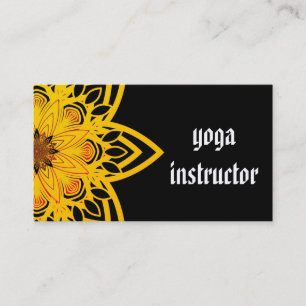 Carte De Visite Élégant Mandala Flower Logo Yoga Instructeur