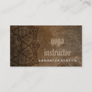Carte De Visite Élégant Mandala Flower Logo Yoga Instructeur