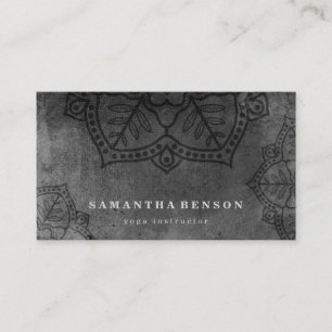 Carte De Visite Élégant Mandala Flower Logo Yoga Instructeur