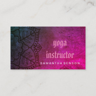 Carte De Visite Élégant Mandala Flower Logo Yoga Instructeur