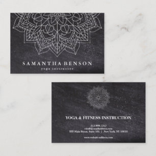 Carte De Visite Élégant Mandala Lotus Flower Logo Yoga Instructeur