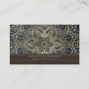 Carte De Visite Élégant Mandala Lotus Flower Logo Yoga Instructeur