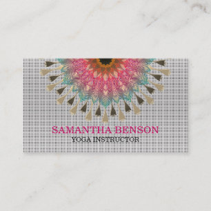 Carte De Visite Élégant Mandala Lotus Logo Yoga Instructeur