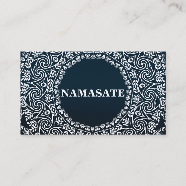 Carte De Visite Élégant Mandala Namaste Yoga Logo Art (Devant)