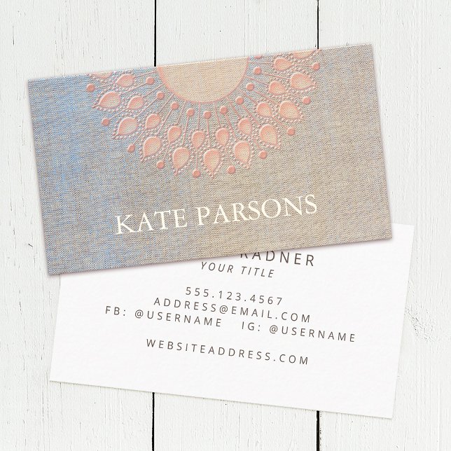 Carte De Visite Élégant Mandala rose (Créateur téléchargé)