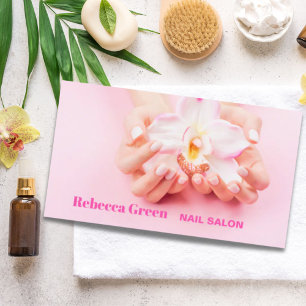 Carte De Visite Élégant Manicuriste Rose Nail Artist Nail Salon