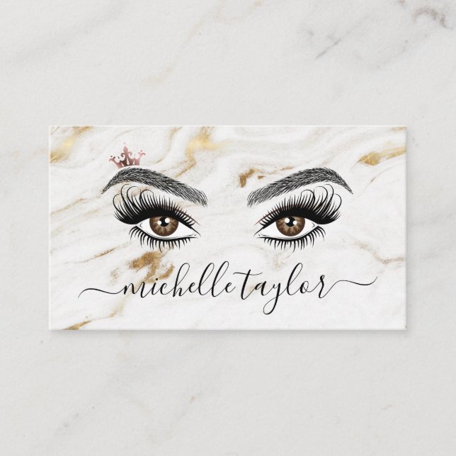 Carte De Visite Elégant maquillage artiste beauté Lash Extension o (Devant)