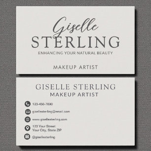 Carte De Visite Elégant maquillage Artiste Luxe Script moderne
