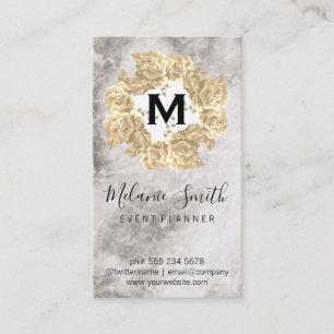 Carte De Visite Élégant marbre à disposition de fleurs