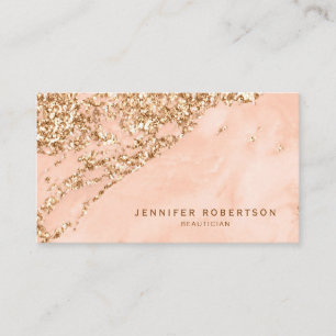 Carte De Visite Élégant marbre Rose de Parties scintillant d'or