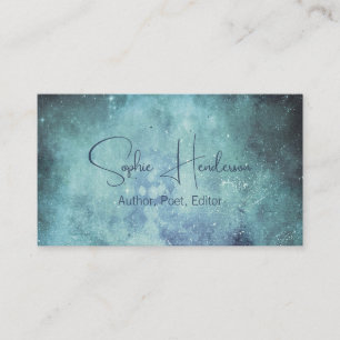 Carte De Visite Elégant Marine Blue Galaxy Turquoise Auteur