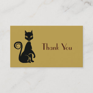 Carte De Visite Élégant Merci de chat noir