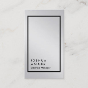Carte De Visite élégant métal gris argent gris clair élégant manag