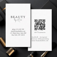 Élégant minimal blanc et noir, code QR du salon