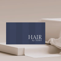 Elégant minimal Bleu rayures Coiffeur