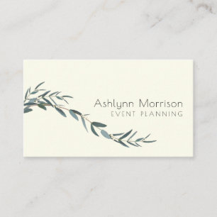 Carte De Visite Elégant minimal Eucalyptus Botanique sur ivoire