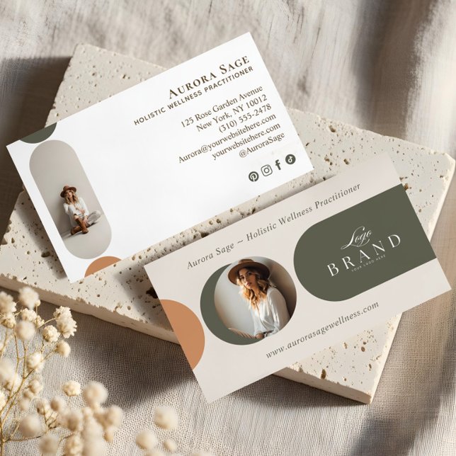 Carte De Visite Elegant Minimal Holistic Celestial Moon Photo Luxe (Elegant Minimal Holistic Celestial Moon Photo Luxe Business Card)