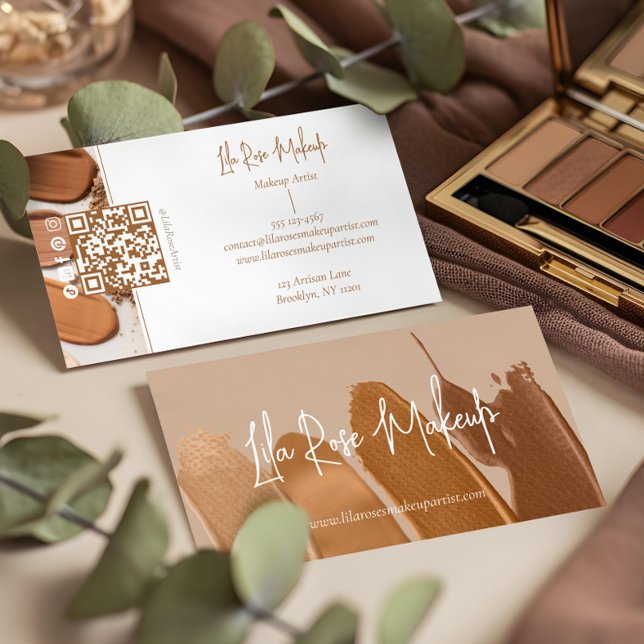 Carte De Visite Elegant Minimal Modern Makeup Artist Photo Collage (Elegant Minimal Modern Makeup Artist Photo Collage Business Card)