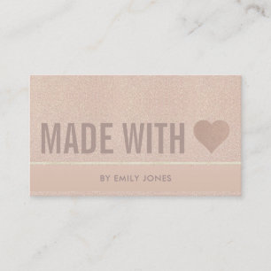 CARTE DE VISITE ÉLÉGANT MINIMAL ROSE OR SHIMMER FABRIQUÉ AVEC AMOU