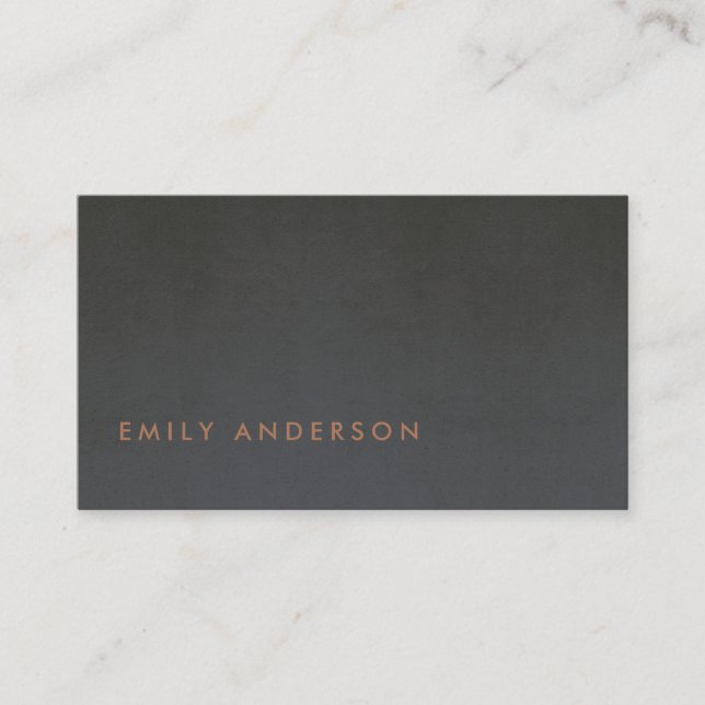 CARTE DE VISITE ÉLÉGANT MINIMAL SIMPLE ACIER GRAS NOIR FOILE NOIR  (Devant)