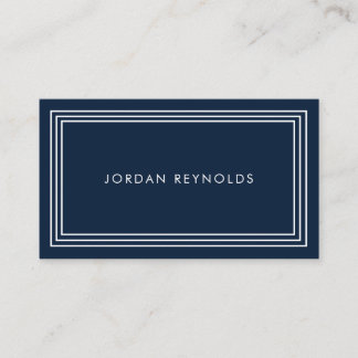 Carte De Visite Elégant minimal triple cadre bleu marine