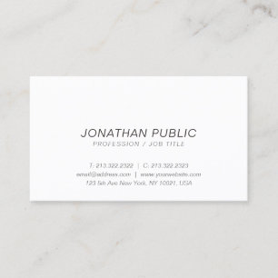 Carte De Visite Élégant minimaliste blanc italique professionnel