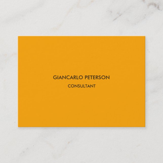 Carte De Visite Élégant minimaliste Brown orange professionnel (Devant)