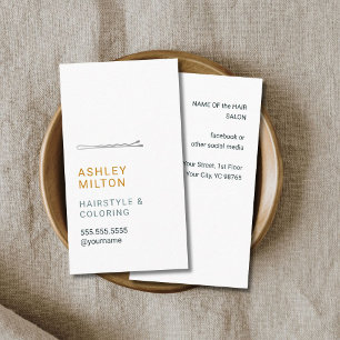 Carte De Visite Elégant minimaliste coiffeur blanc