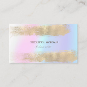 Carte De Visite Élégant Minimaliste Doré Holographique Coup de Pin
