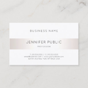 Carte De Visite Élégant minimaliste Faux Silver Professional Chic