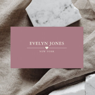 Carte De Visite Élégant minimaliste Heart Mauve