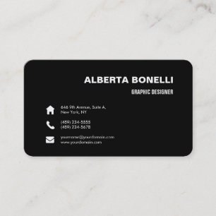 Carte De Visite Élégant minimaliste minimaliste moderne noir blanc