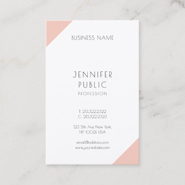 Carte De Visite Élégant minimaliste Modèle moderne verticale (Devant)