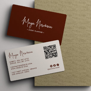 Carte De Visite Élégant Minimaliste Moderne Code QR Professionnel