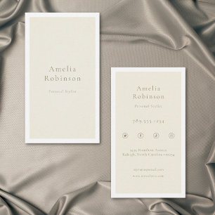 Carte De Visite Élégant Minimaliste Moderne Crème Ivoire Professio