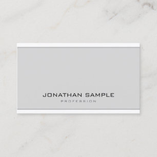 Carte De Visite Élégant minimaliste moderne gris blanc lisse