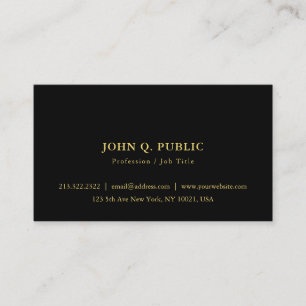 Carte De Visite Élégant minimaliste moderne Modèle simple Noir