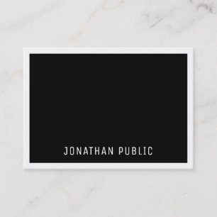 Carte De Visite Élégant minimaliste noir blanc noir professionnel 