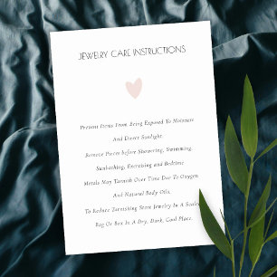 Carte De Visite Élégant minimaliste Simple Blush Heart Bijoux Soin