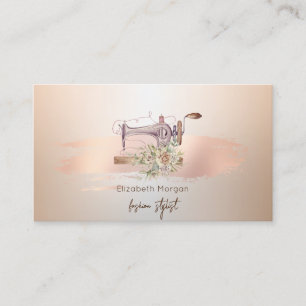 Carte De Visite Élégant Mixer Rose à fleurs Gold Brush Stroke