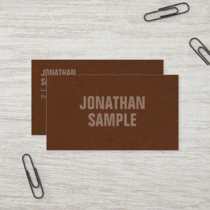 Carte De Visite Élégant Modèle Brown Suede look moderne