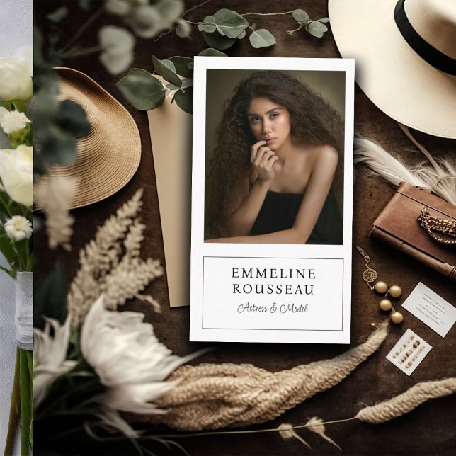 Carte De Visite Elégant modèle d'actrice photo professionnelle (Créateur téléchargé)