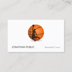 Carte De Visite Élégant Modèle d'entraîneur de basket-ball moderne