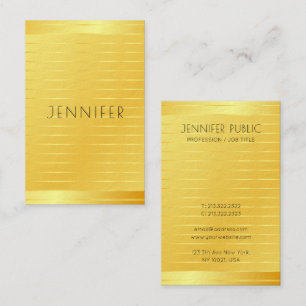 Carte De Visite Elégant Modèle moderne Gold Look Premium épais