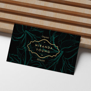 Carte De Visite Élégant modèle mystique floral vert