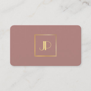Carte De Visite Élégant Modèle professionnel du Monogramme d'or mo